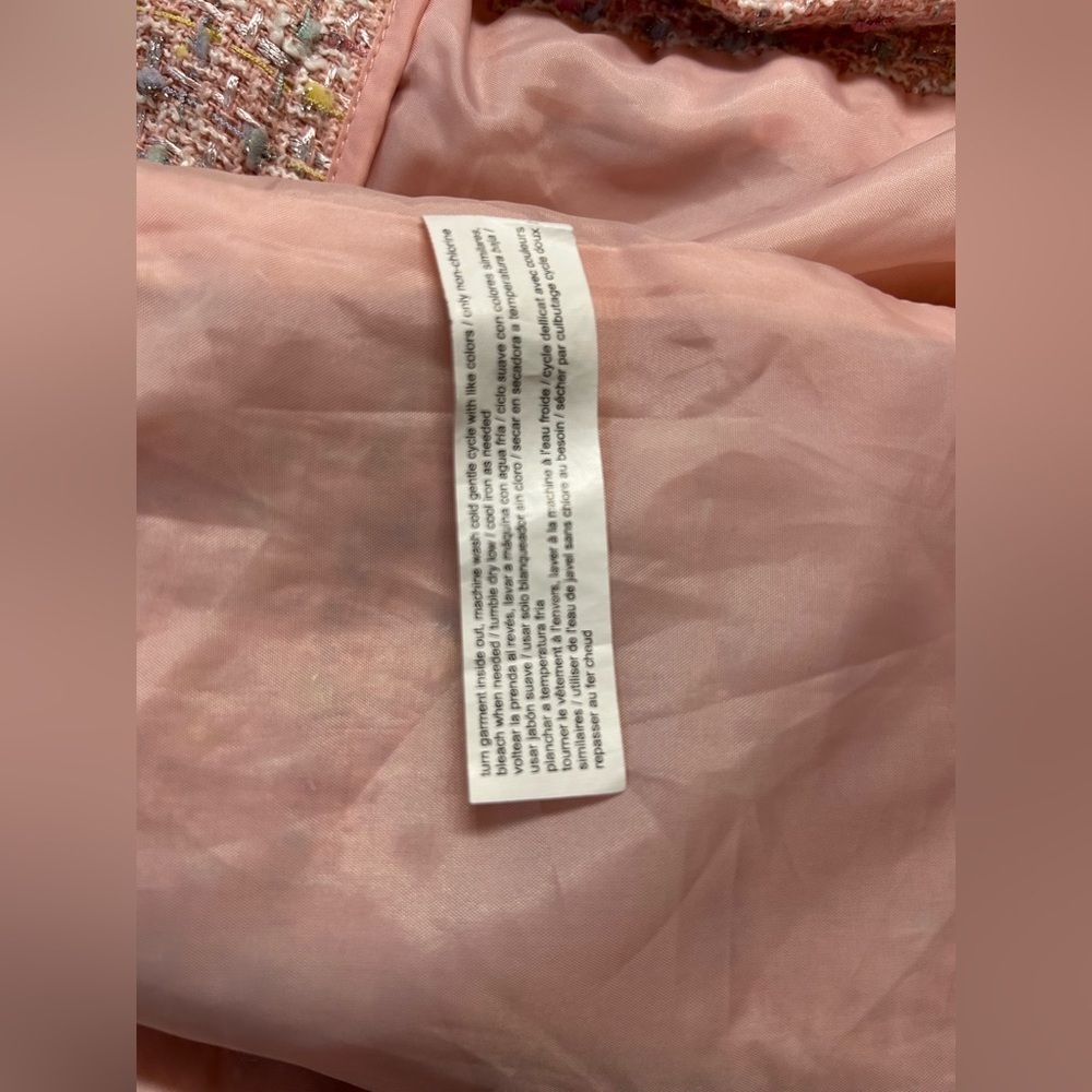 ELOQUII PINK RAINBOW CONFETTI TWEED, RAW EDGE SHORTS. FULLY LINED, RAW EDGE Sz22 - Picture 11 of 12